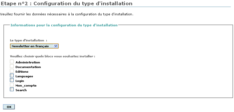 Etape n 2 : Configuration du type d'installation
